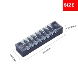 Yosawo Pack of 6 Double Row 8 Position Screw Terminal Strip 600 V 15 A + 6 Pieces 8 Positions Pre Insulated Terminal Barrier Strip Red/Black 400 V 15 A (1508)