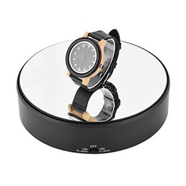 Ejoyous Rotating Display Stand, Speed Adjustable Electric 360Â° Turntable Display Holder Mirror Surface Battery Powered for Displaying, Jewelry, Watch, Digital Product