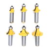 Yuhtech 6 Pcs 1/2-Inch Shank Round Over Router Bit RoundOver