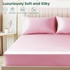 Love's cabin Satin Fitted Sheet Queen Size - Pink Silky
