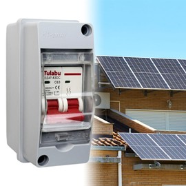 DC Miniature Circuit Breaker 1000V, IP65 Waterproof PV Solar DC Disconnect Switch with DIN Rail Enclosure, Solar Panel Disconnect Switch for Solar PV System (63A)