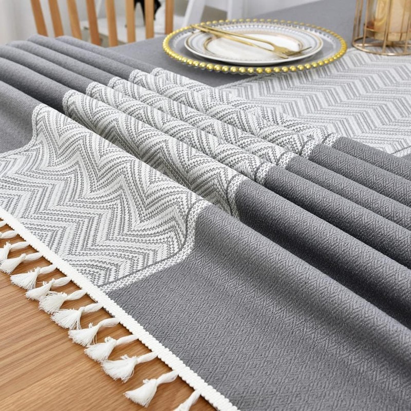 Yofori Heavy Duty Cotton Blend Tablecloth for Rectangular Tables Solid
