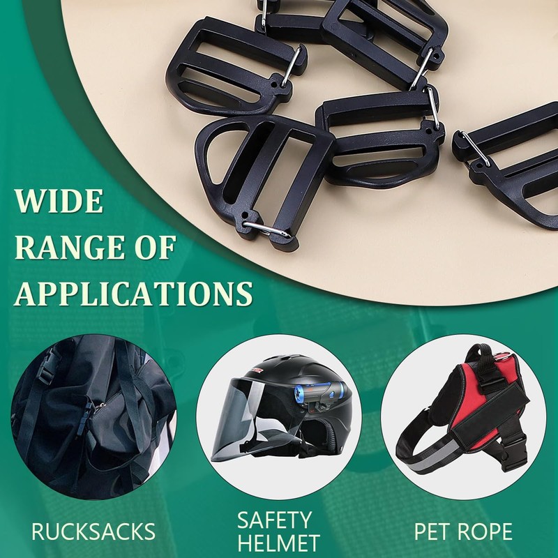 LNQ LUNIQI Pack of 20 Adjustable Buckles Webbing, 25mm Hardware