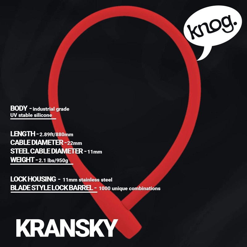 KNOG Kransky Cable Lock, Red