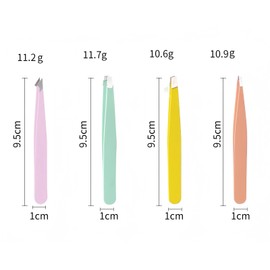 HIGHROCK Eyebrow Tweezers Set, Stainless Steel Slant and Pointed Tips, 4Pcs Precision Hair Removal Tools (Multicolor)