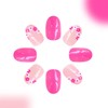 Tyuimhx Pink Press on Nails Oval Short Fake Nails With