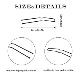 30 Pieces U Shaped Hair Pins Metal Bobby Ballet Styling Pins for Women Girls and Hairdressing Salon Thick Thin Long Curly Hair Forks(Brown,Black)