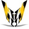 AMR Racing Snowmobile Graphics kit Sticker Decal Compatible with Ski-Doo Rev XP 2008-2012 Hood - Attack Yellow