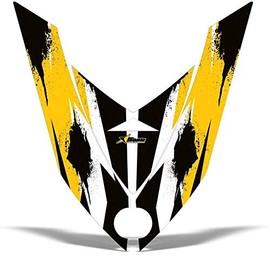 AMR Racing Snowmobile Graphics kit Sticker Decal Compatible with Ski-Doo Rev XP 2008-2012 Hood - Attack Yellow