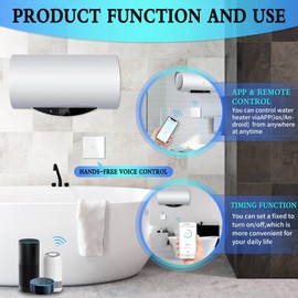 Smart Immersion Heater Timer, 40A 8000W WiFi Smart Switch with Timer, White