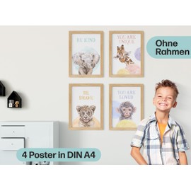 CreativeRobin Safari Animals Poster Set I Nursery & Baby Room Decoration I