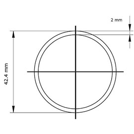 Stainless Steel Blackened 42.4 x 2 mm 1.4301 Smoothed 240 Grain 1000/3000 mm up to 3 Metres