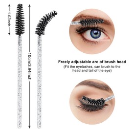 SWKJ 60 PCS Disposable Eyelash Brushes, Eyebrow Spoolies, Mascara Wands Applicator Lash Brushes Castor Oil Brush Cosmetic Makeup Tools