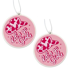 Let's Go Girls Car Air Freshener, 2 PCS Funny Car Hanging Accessories, Cowgirl Car Decoration, Novelty Car Gift Hanging Accessories, Best Friend Cardboard for Travel Joke Present