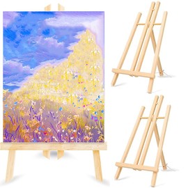 Pack of 2 Wooden Easels, 19 x 30 cm, Small Easel Wood for Pictures, Decorative Stand, Foldable and Space-Saving Table Easel Wood, Small, Easel Children for Painting, Children Arts & Crafts
