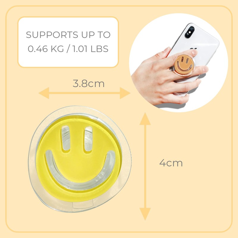 GRIPONG Smiley Face Phone Grip - Fun and Expandable Accessory