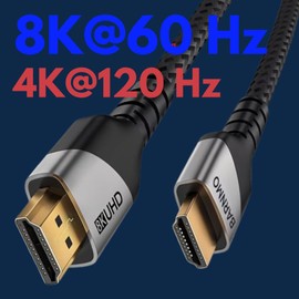 HDMI 8K 2.1 Certified Ultra High Speed Cable, 48 Gbps, 5 m/16.5 ft, 8K@60Hz/4K@120Hz by BARNMO