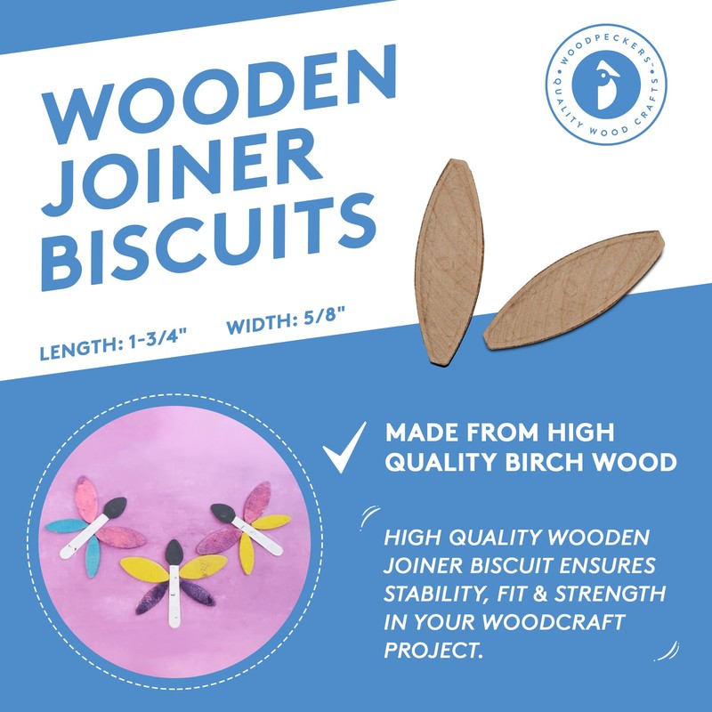 Wooden Joiner Biscuits, Size 0, Pack of 250 Pieces, Premium