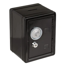 Money Box Safe Safe Made of Painted Metal with Combination Lock and Key 16 x 11.5 x 10 cm (Black)