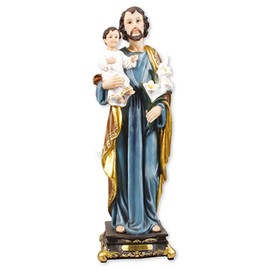 CBC Saint Joseph with Jesus - 12" Florentine Resin Statue