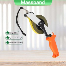 Lfhelper Tape Measure 30 m / 100 ft Steel Tape Measure Precision Roll Tape Measure Frame Tape Measure Steel Metal Crank Measuring Tape with Handle, Drawstring and Eyelet for Gardens Construction Site