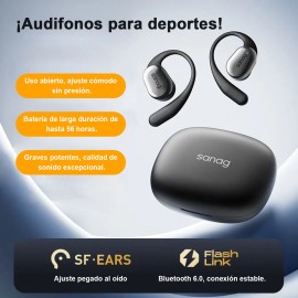 Audfonos Inalmbricos Sanag C16s Bluetooth 5.4, 56h Duracin, Sonido Dolby, Diseo Deportivo Abierto, Ipx68 Impermeable, Enc Para Llamadas, Ideal Para...