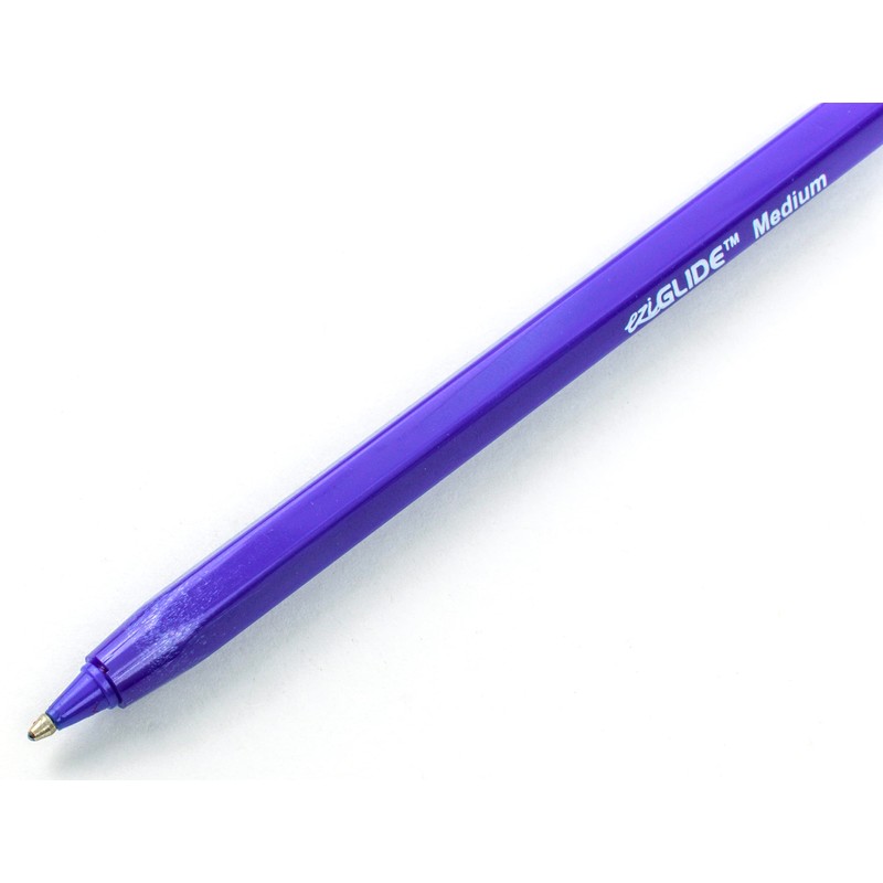 Eziglide Ballpoint Blue Pen, Pack of 10 Ballpoint Pens, Smooth