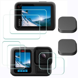ULBTER Screen Protector Compatible with GoPro Hero 13 Hero13 Black + lens protector+Lens cap Cover [6+2 Pack], 9H Hardness Tempered Glass,Anti-Scrach Anti-Bubble