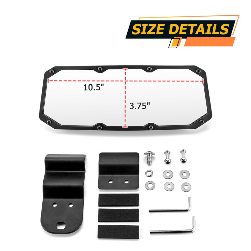 WeiSen 10.5"*3.75" Rear View Mirror, 360° Adjustable Center Mirror Fit