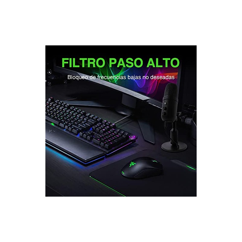 Microfono con Soporte, Microfono Inalambrico Multifuncional (Negro)