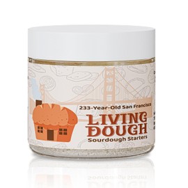 Living Dough - 233 Year Old San Francisco Sourdough Starter Culture - Fresh & Organic Sourdough Starter for Baking - Active & Live Wild Yeast Sourdough Starter, Sourdough Bread Starter
