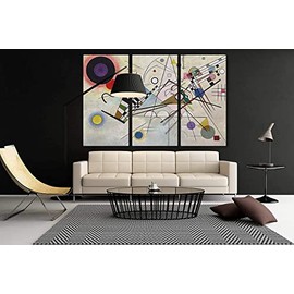 Wassily Kandinsky Composition VIII Canvas Art Wall Art Home Decor - Various Sizes (3 Pieces Large)