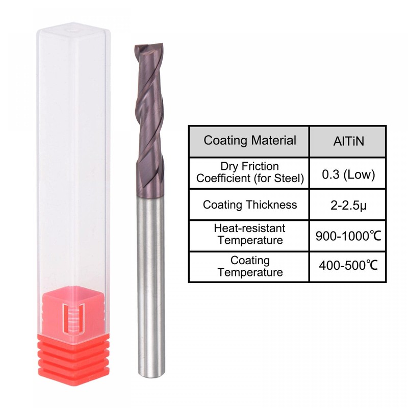 sourcing map Square Nose End Mill, 6mm Tip Dia Solid