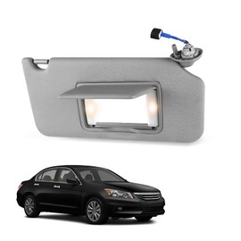 ItranMc Sunvisor Passenger Side for 2008-2017 Honda Accord Accessories, Right Side Sun Visor with Light Mirror, Gray, Replacement#83230-TA0-A91ZA