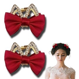 Small Red Bow Claw Clip with Cat Ear Hair Clips for Women Girls Mini Bowknot Claw Clip for Girls Hair Bows for Women Girls 1 Pair Bow Knot Hair Clip for Thin Thick Hair Decorations