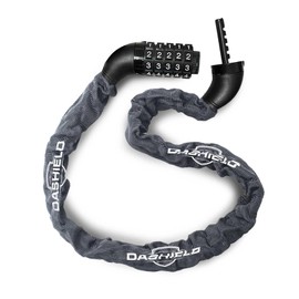 DaShield Bike Chain Lock Security 5 Digit Resettable Combination, 38.6 inches Heavy Duty Anti Theft Lock Chain for Bicycle, Motocycle, Scooter, Gate, Fence (Gray, 3.2ft)