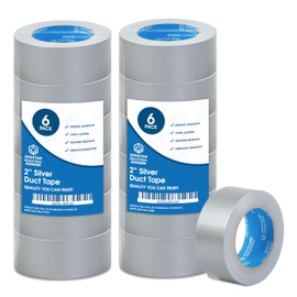 Spartan Industrial - 2" X 30 yd Silver Duct Tape - 12 No-Residue Tape Rolls for Heavy Duty Industrial, DIY, Auto Projects - Water-Resistant 9 Mil