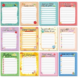 12 Pack Teacher Notepad Teacher Sticky Notes for Teacher Appreciation Gifts in Bulk,Teacher to Do List Memo Note Pads for Teacher School Office Supplies (3 x 4 Inch, 360 Sheet)