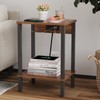 VIMBER Set of 2 End Table with Charging Station, Narrow
