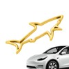 Car Logo Stickers,Funny Shark Car Stickers - Metal Weatherproof Sun-Resistant