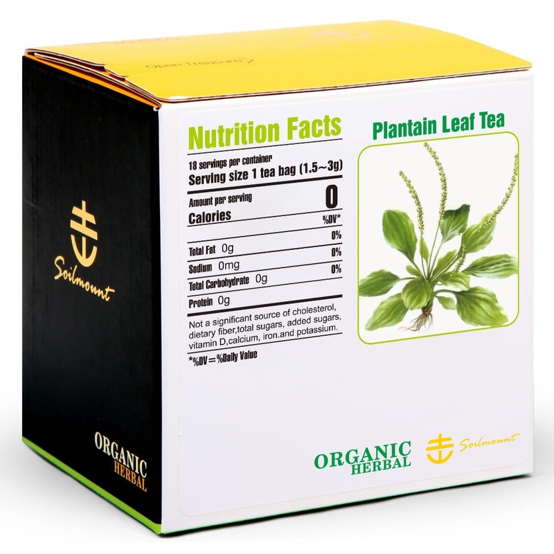 Soilmount Plantain Leaf Tea, Organic Plantago Major Tea,100% Natural (cheqiancao/车前草/질경이)