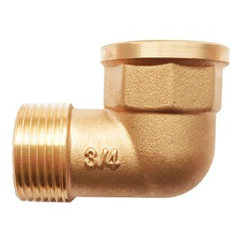 Brass Angle 90° G3/4 Inch Female Thread / Male Thread DN20 Brass Angle 90° G3/4 Inch (Female Diameter 24 mm x External Thread Diameter 25.7 mm) Internal and External Thread, Elbow 90 Degree IG/AG