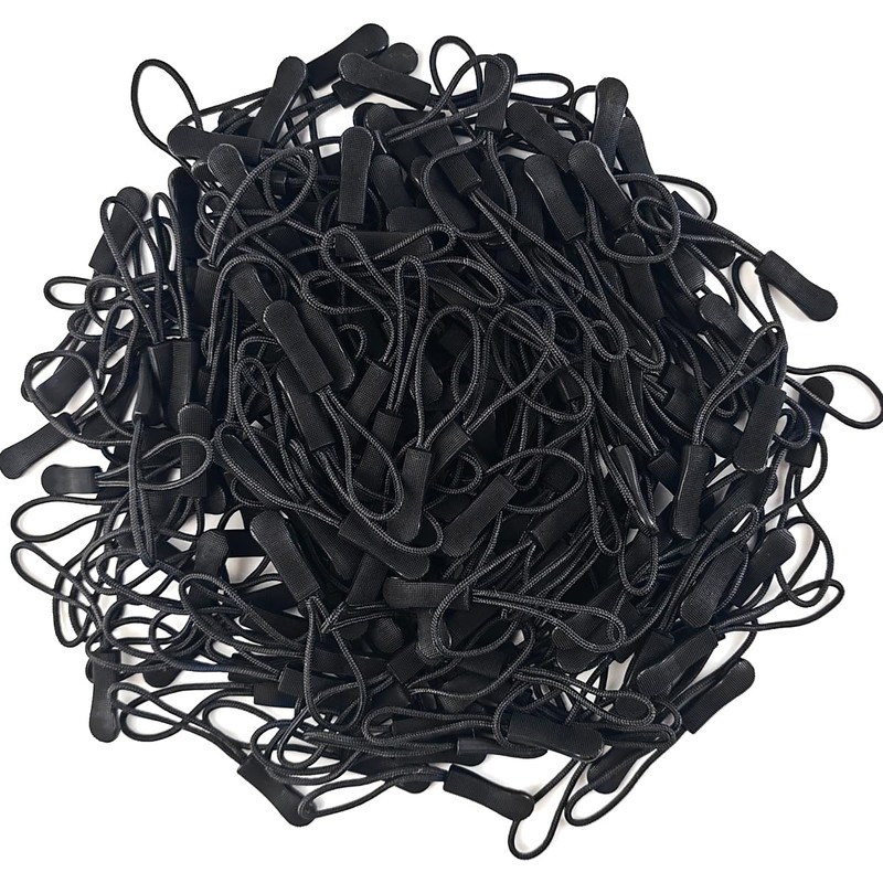 TIHOOD 100PCS Replacement Zipper Pulls Black Zipper Pull Cord Extender