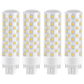 Makergroup GX24Q LED Bulbs, 4000K Neutral White, 4-Pin Base CFL Light Bulb Replacement for 13W 18W 26W Compact Fluorescent Bulb in Bathroom Vent Fan, Kitchen Hood 10W 4-Pack (Ballast Removed Required)