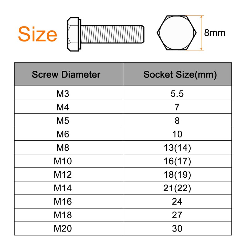 sourcing map T-Handle Metric Socket Wrench 8mm CR-V 6-Point Hex