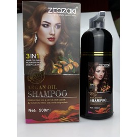 Callmynm Champú Tinte para Cabello Negro 3-En-1, Cobertura Instantánea de Cabello Gris En Minutos-Aceite de Argán de Larga Duración Champú de Color de