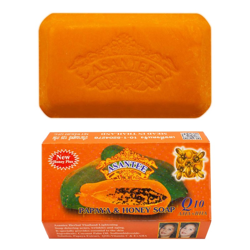 ASANTEE PAPAYA & HONEY Soap Bars with Vitamin C,E and