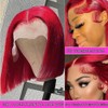 PANDA ANGEL Red Bob Wig Human Hair 13X4 Straight Hd