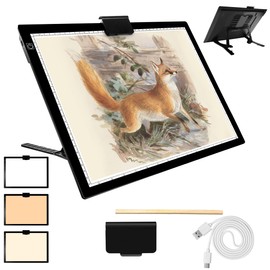 Mlife A3 Light Pad,Built in Battery Light Box,3 Colors Temperature,Stepless Brightness,Rechargeable LED Ultimate Light Board for Tracing, Diamond Art, Sketching