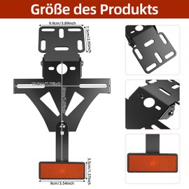 Metal Motorcycle Number Plate Holder, Adjustable Angle Motorcycle License Plate Holder, for Yamaha YZF R1/R3/R6/R25/R15/MT07, Kawasaki Z800, Honda CB650R/CBR650R